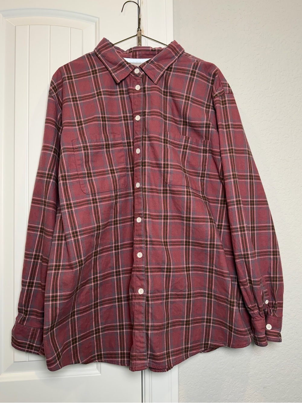 Ridgecut Women's Burgundy Plaid Button-Down Shirt